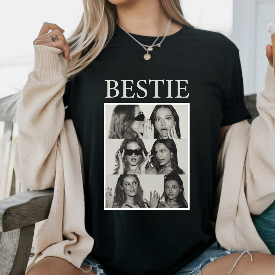 Personalized Best Friend Photo Shirt, Custom Picture Collage Tee, Bestie Matching Shirt, Friendship Gift for Women