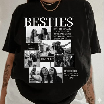 Custom Bestie Photo Collage Shirt | Personalized Friendship Tee