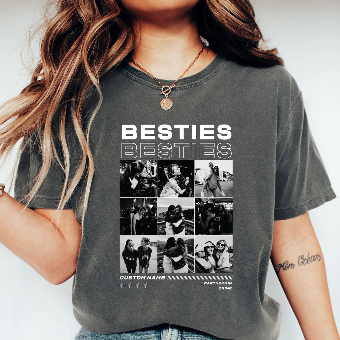 Custom Besties Picture T-Shirt, Personalized Photo Collage Tee,Matching BFF Gift, Best Friend Birthday Shirt