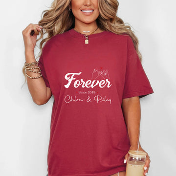 Custom Forever Shirt, Personalized Best Friend Tee, Matching BFF Shirt with Names, Friendship Birthday Gift