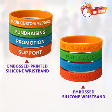 Embossed Custom Silicone Wristbands for Fundraisers & Events
