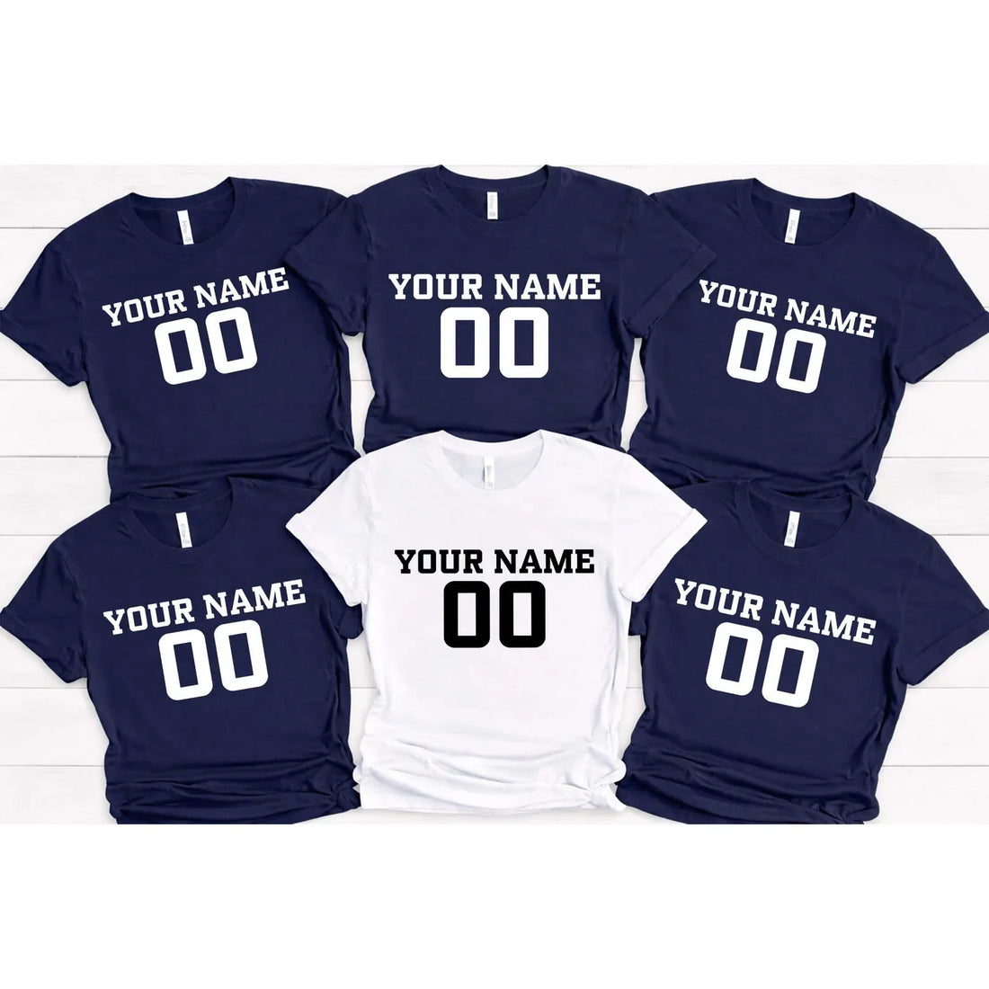 Custom Team Name Tee T-Shirt | Personalized Jersey Style Text