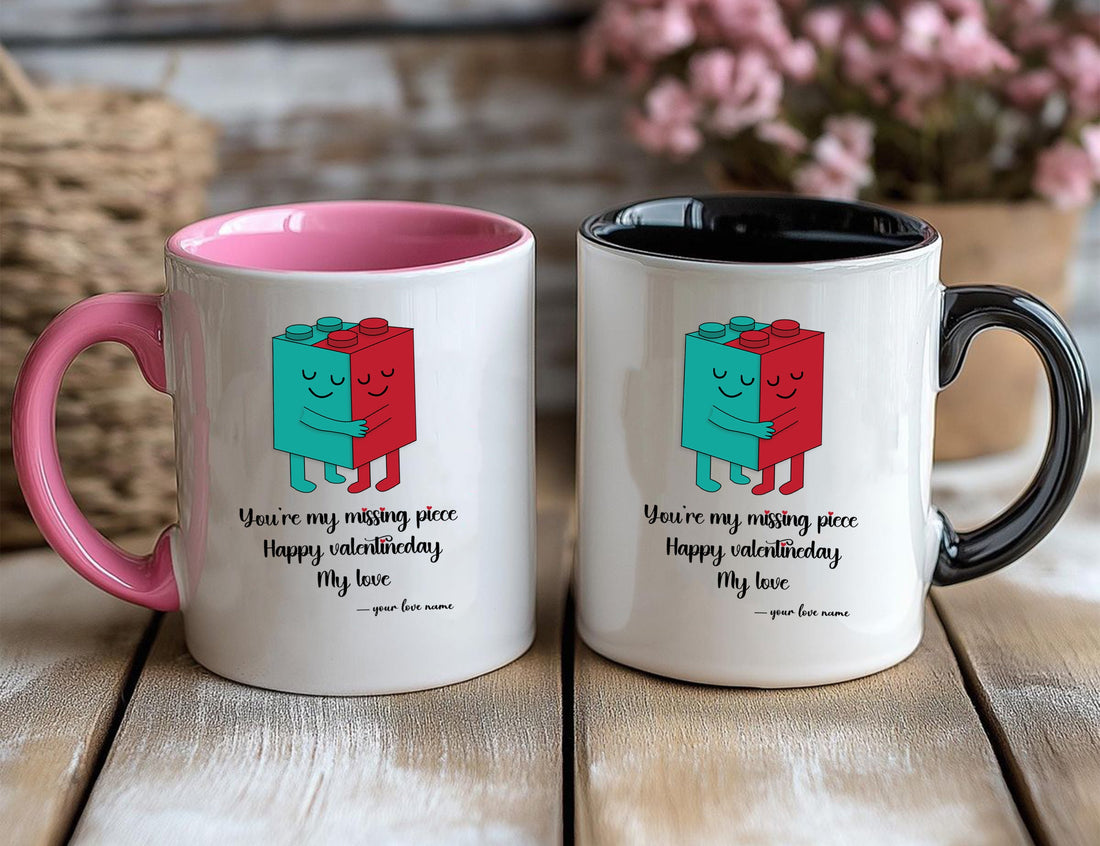 Personalised You are my missing piece Happy Valentine’s Day, my love  Printed on Both Sides
