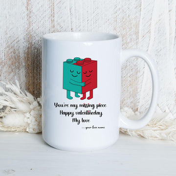 Personalised You are my missing piece Happy Valentine’s Day, my love  Printed on Both Sides