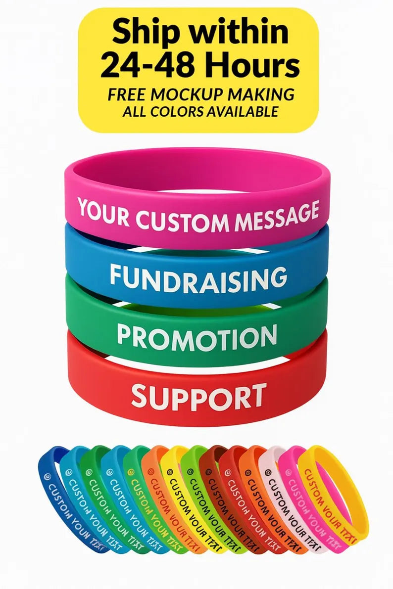 Imprinted Custom Silicone Wristbands