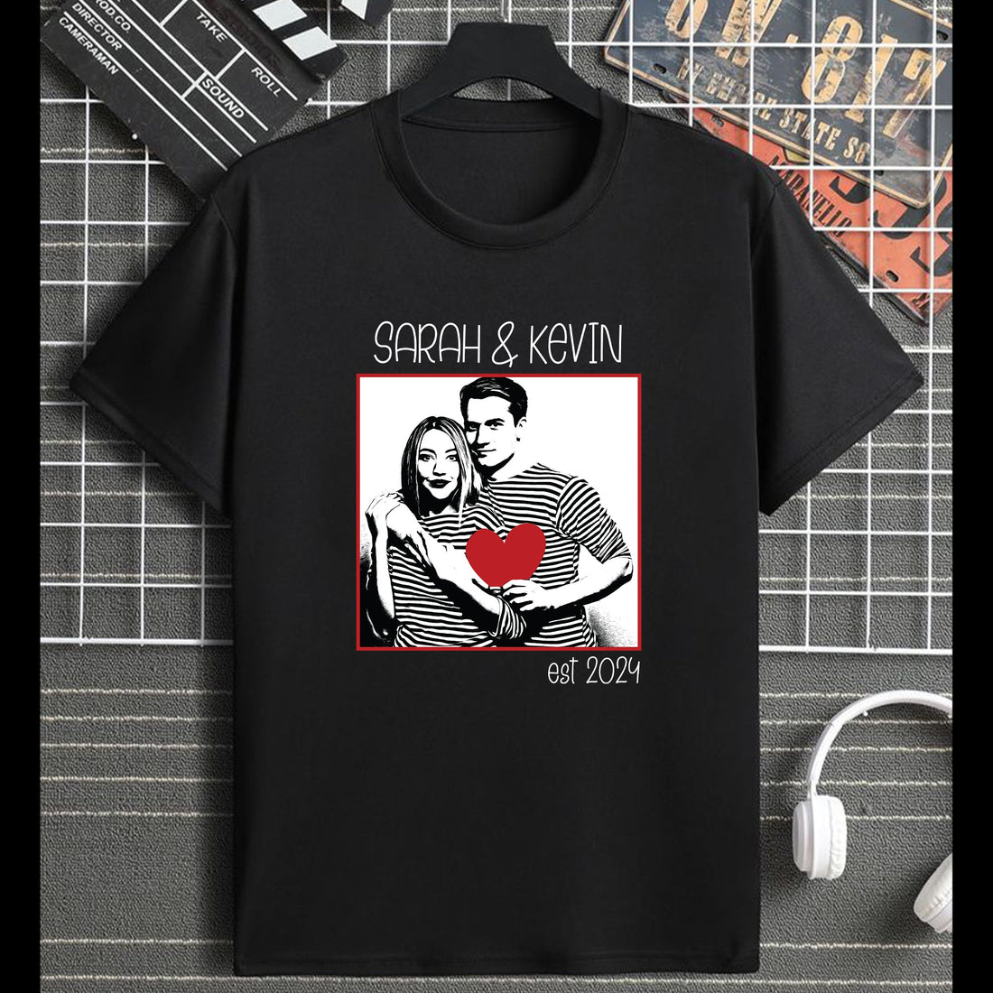 Couple Picture Matching, Anniversary Gift, Valentine's Day Gifts - Personalized Photo Comfort Tee