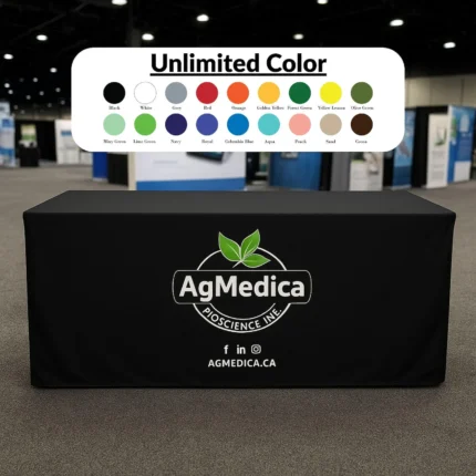 Custom Fitted Tablecloth for Trade Show