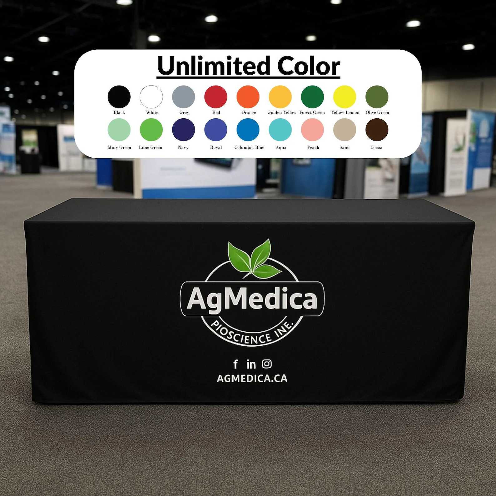 Custom Fitted Tablecloth for Trade Show Custom Fitted Tablecloth for Trade Show