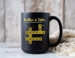 Personalized Brother and Sister Name Mug Scrabble Crossword Gift - Image 5