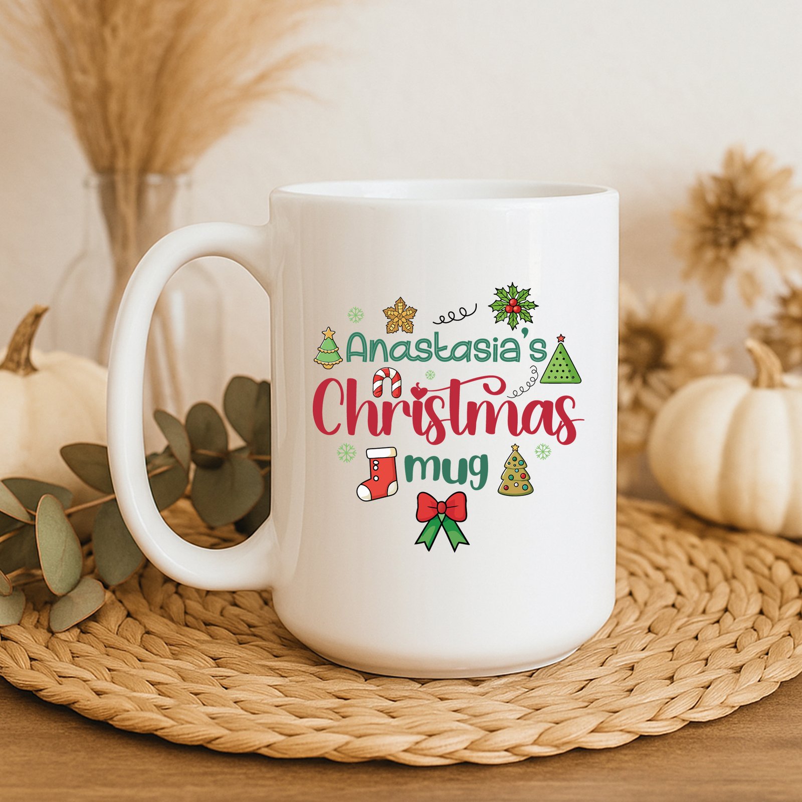 anastasias christmas mug squire Personalised Christmas Mug - Image 1