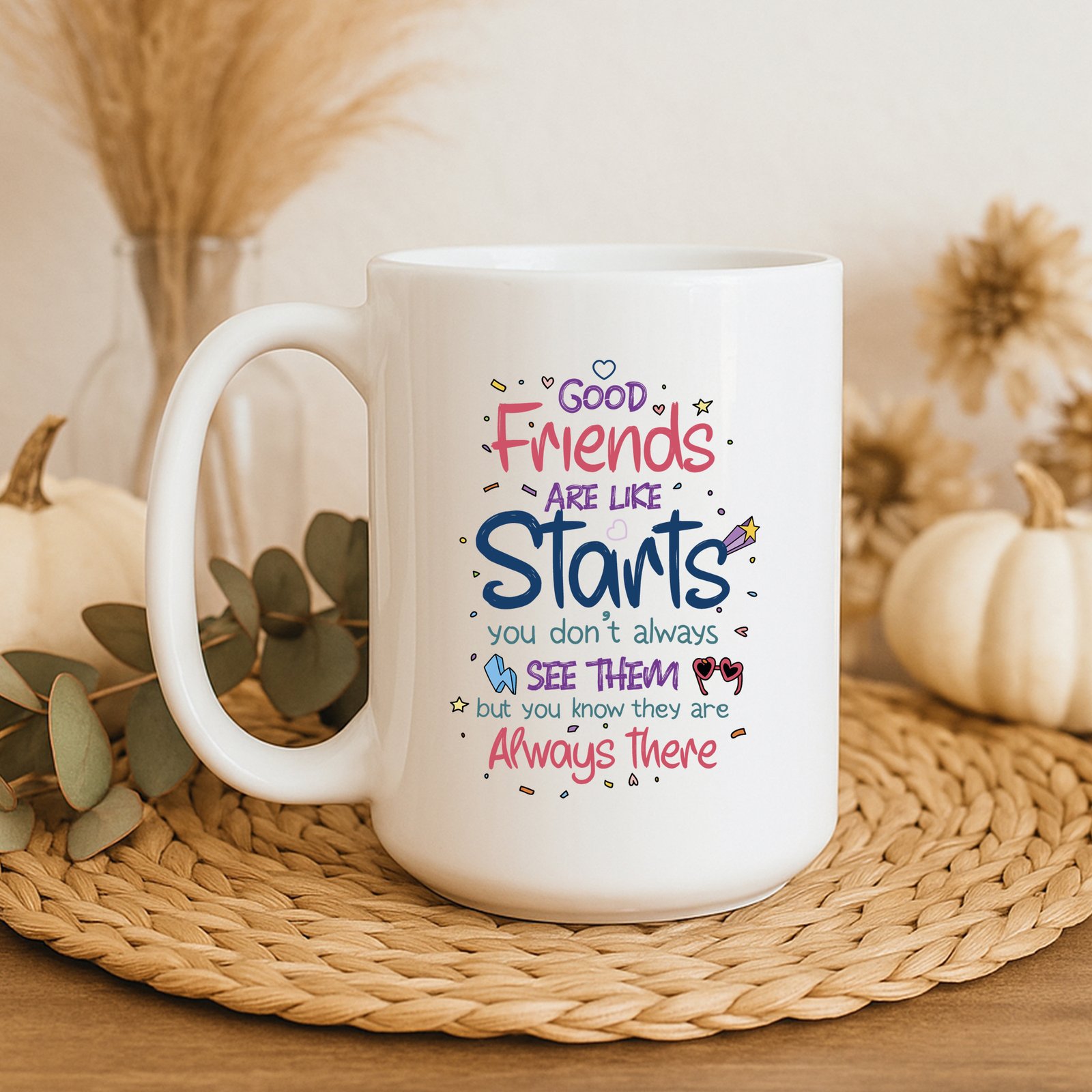 good friends are like starts (girl) Women's Friendship Mug - Good Friends Are Like Stars Quote - Image 1