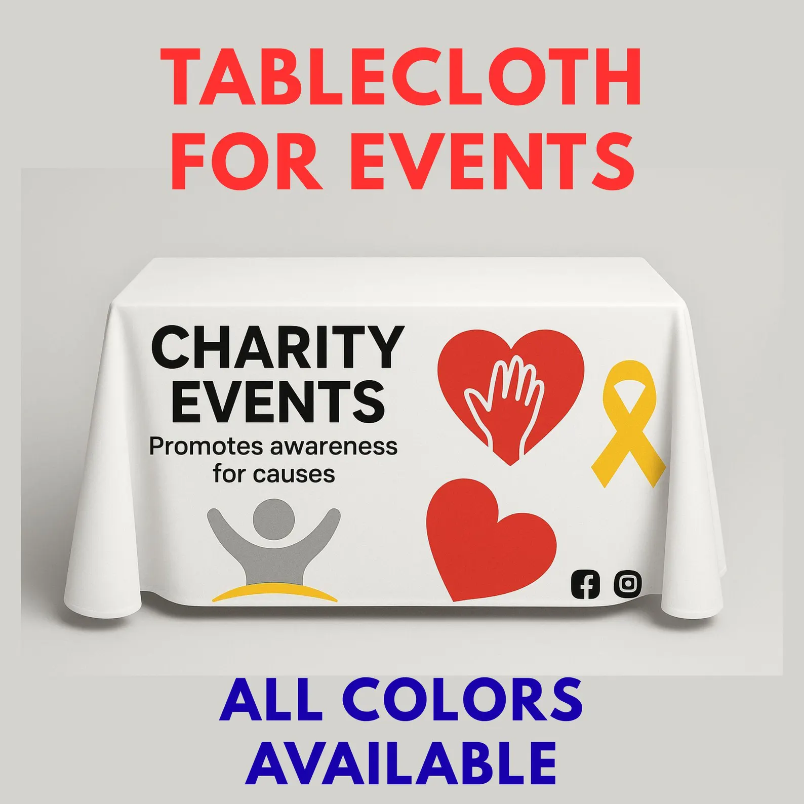 il_1588xN.7400855003_m5ql Personalized Fundraising Table Cover for Awareness Campaigns, Nonprofit Events & Donation Booth Displays - Image 1